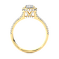 Luxury Split Shank Halo Moissanite Lab Diamond Vermeil Ring