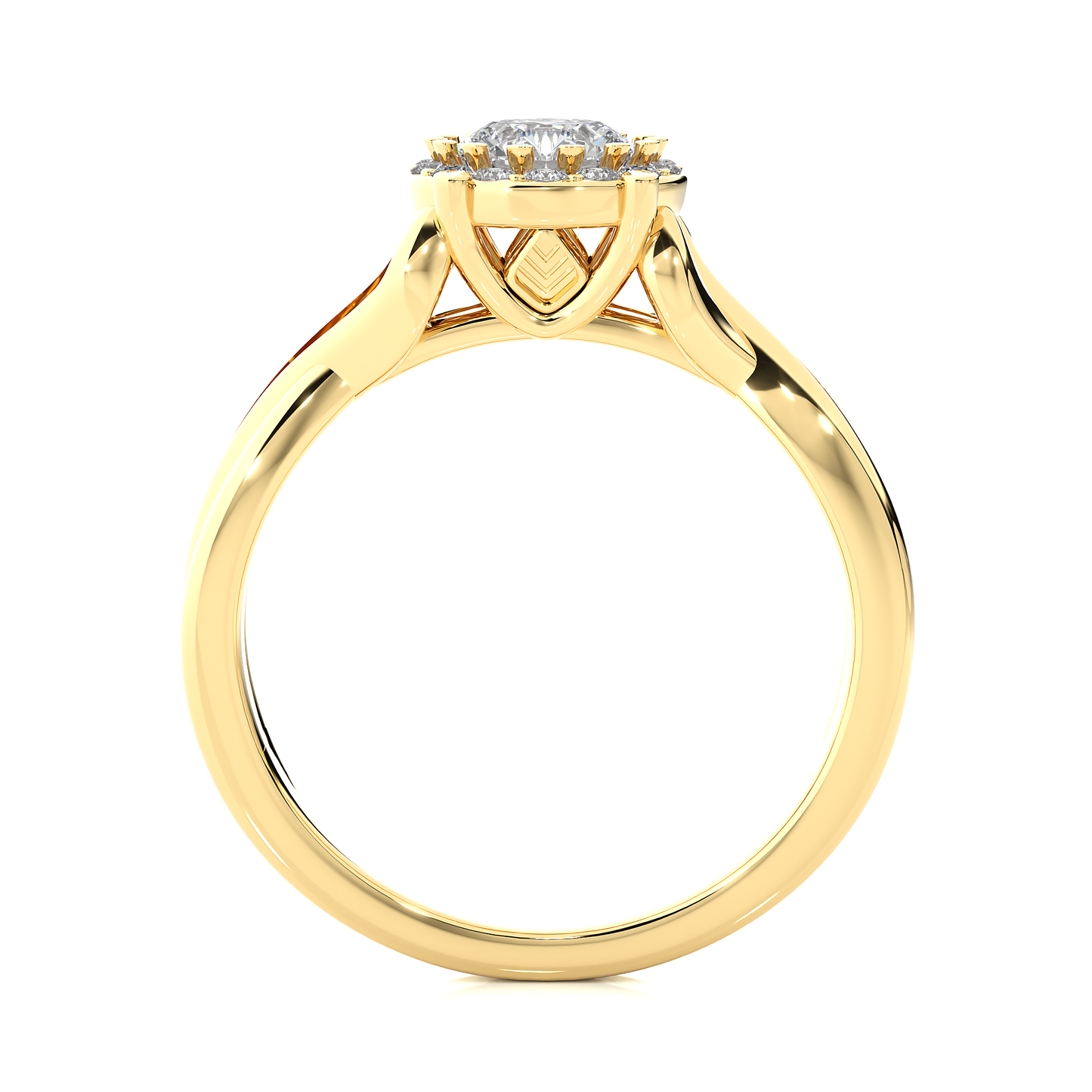Vermeil Round Moissanite / Lab Grown Diamond Twisted Band Ring