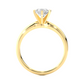 Round Solitaire Vermeil Moissanite Lab Diamond Engagement Ring