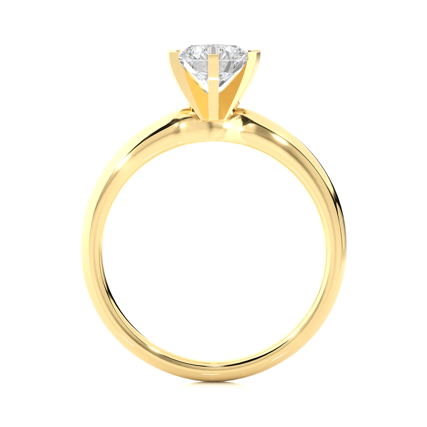 Round Solitaire Vermeil Moissanite Lab Diamond Engagement Ring
