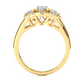 Luxury Three Stone Halo Lab & Moissanite Diamond Ring