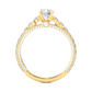 Luxury Vermeil Diamond Band Moissanite Lab Engagement Ring