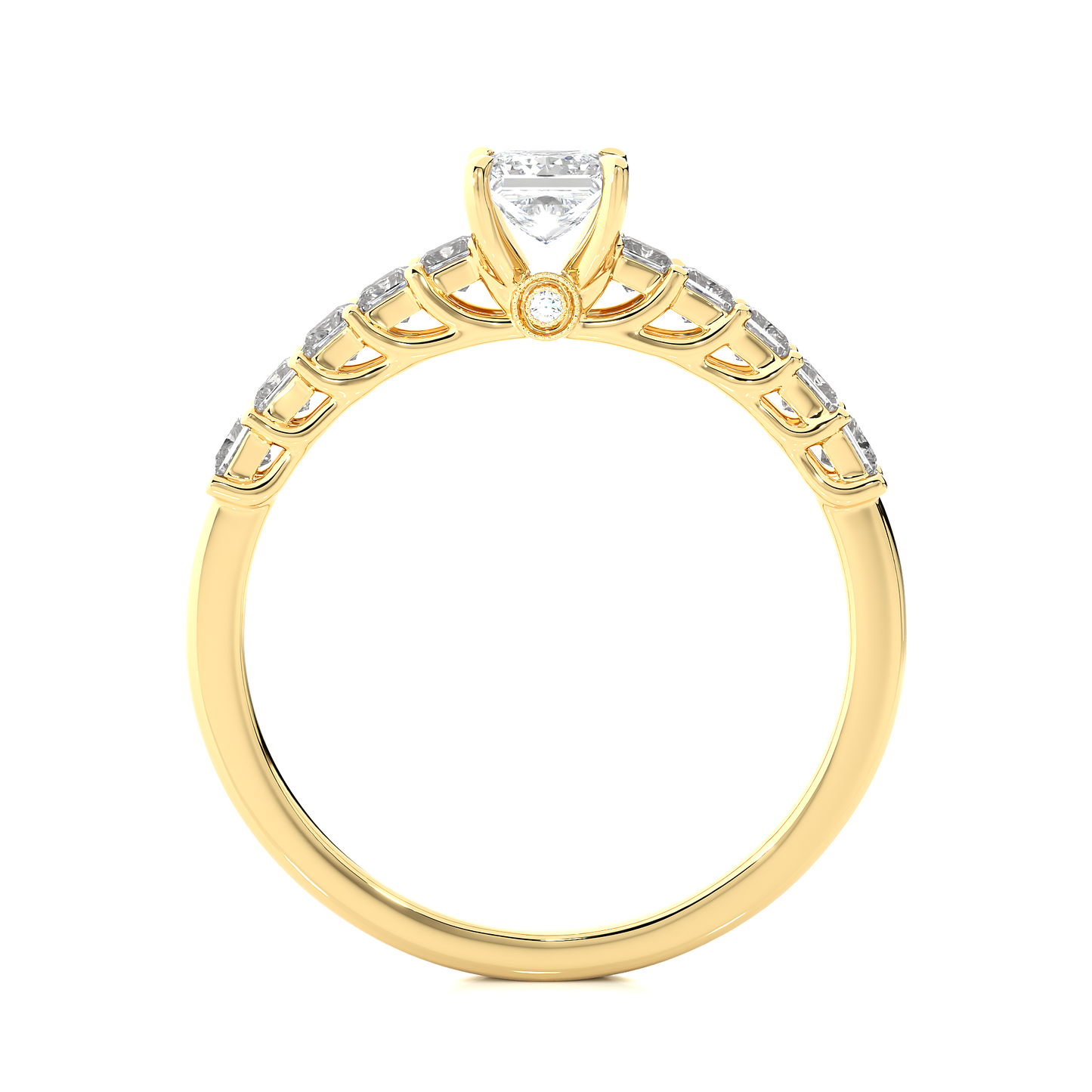 Vermeil Princess Moissanite / Lab Grown Diamond Engagement Ring