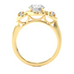 Round Lab Grown & Moissanite Diamond Three Stone Ring