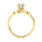 Round Cut Moissanite / Lab Diamond Vermeil Engagement Ring