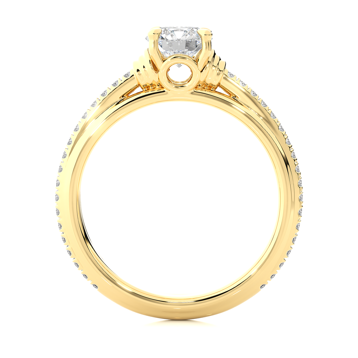 Classic Vermeil Moissanite Lab Diamond Engagement Ring