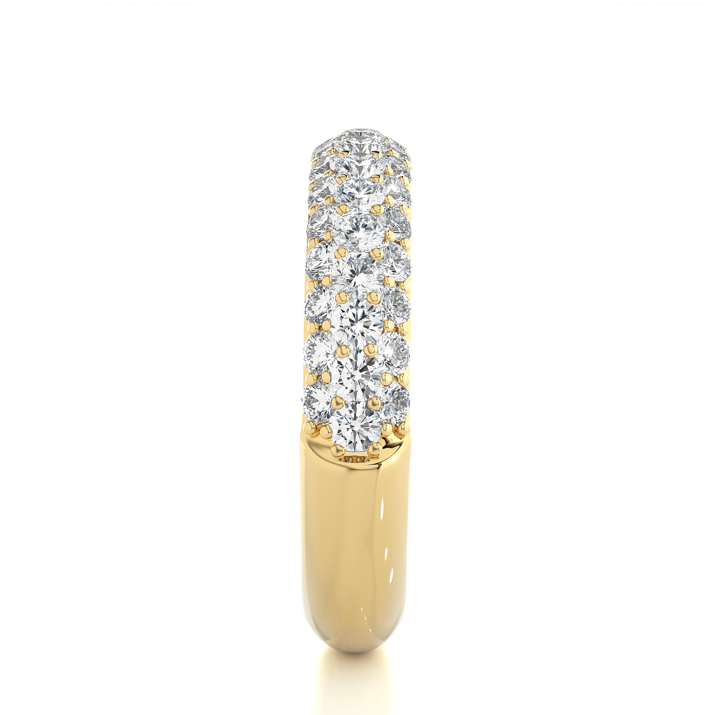 Double Row Diamond Moissanite Lab Vermeil Wedding Band