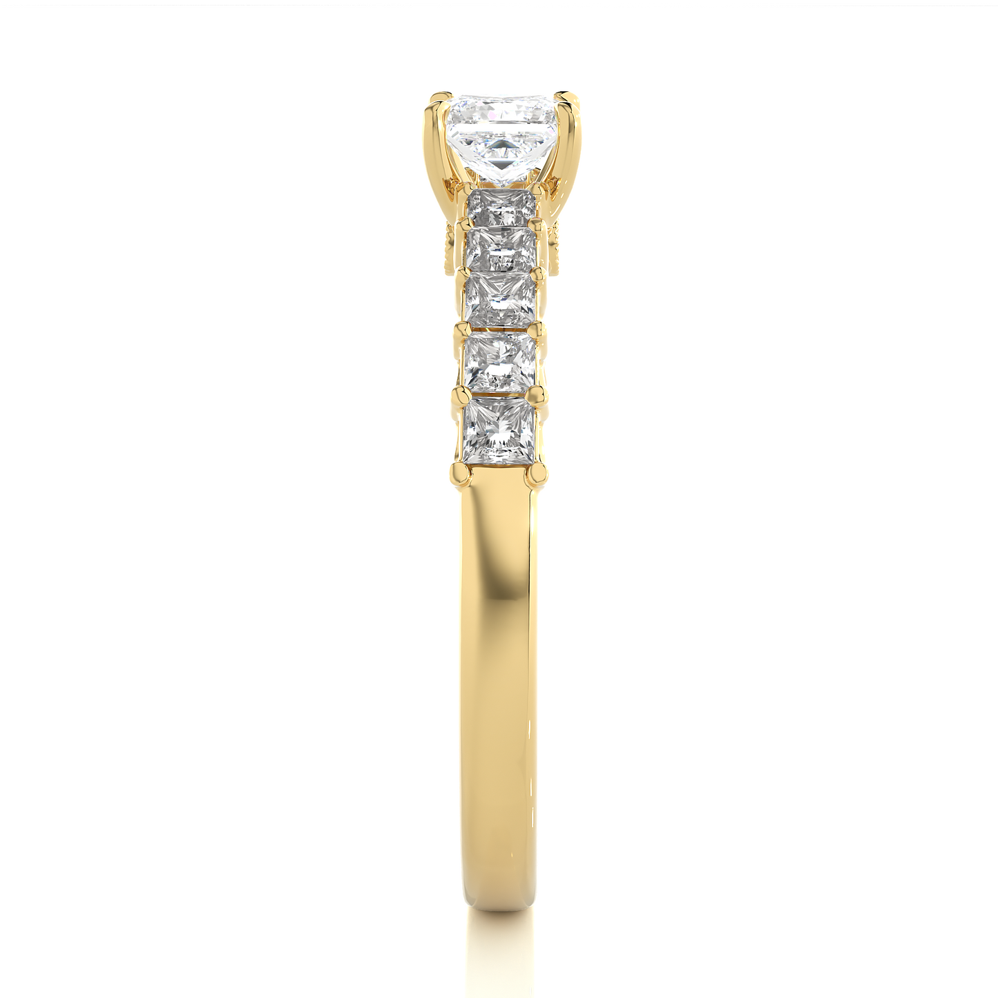 Vermeil Princess Moissanite / Lab Grown Diamond Engagement Ring