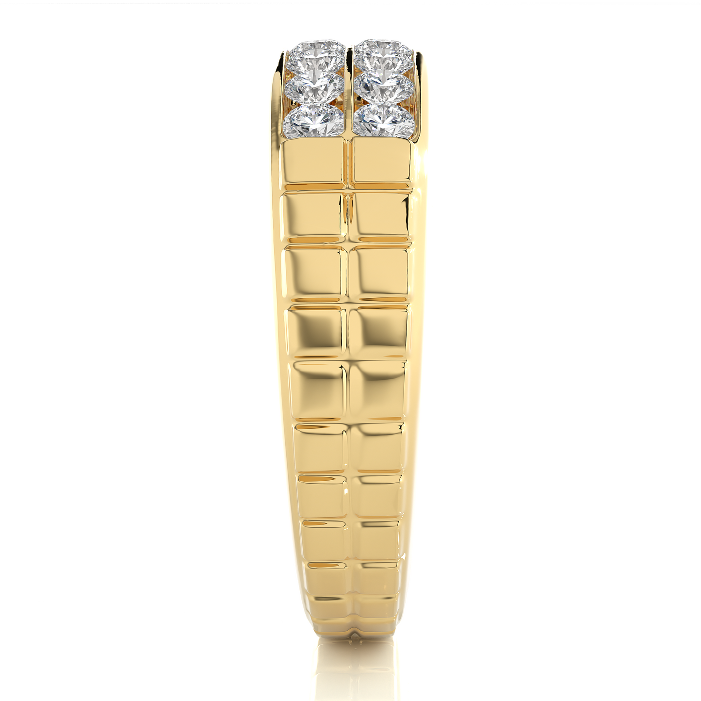 Men’s Lab Diamond Double Row Wedding Band