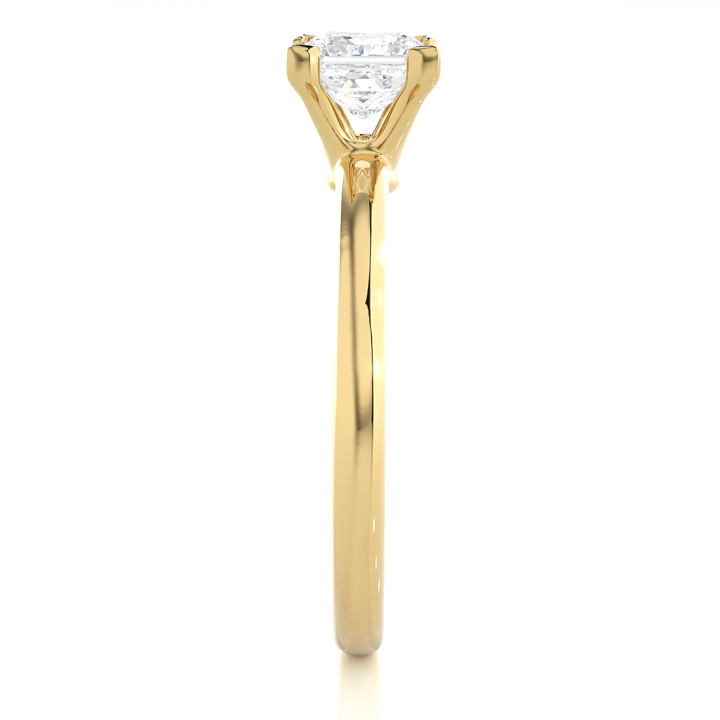 Princess Cut Vermeil Moissanite Lab Diamond Engagement Ring