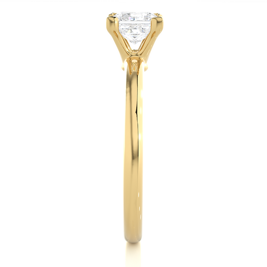 Princess Cut Vermeil Moissanite Lab Diamond Engagement Ring