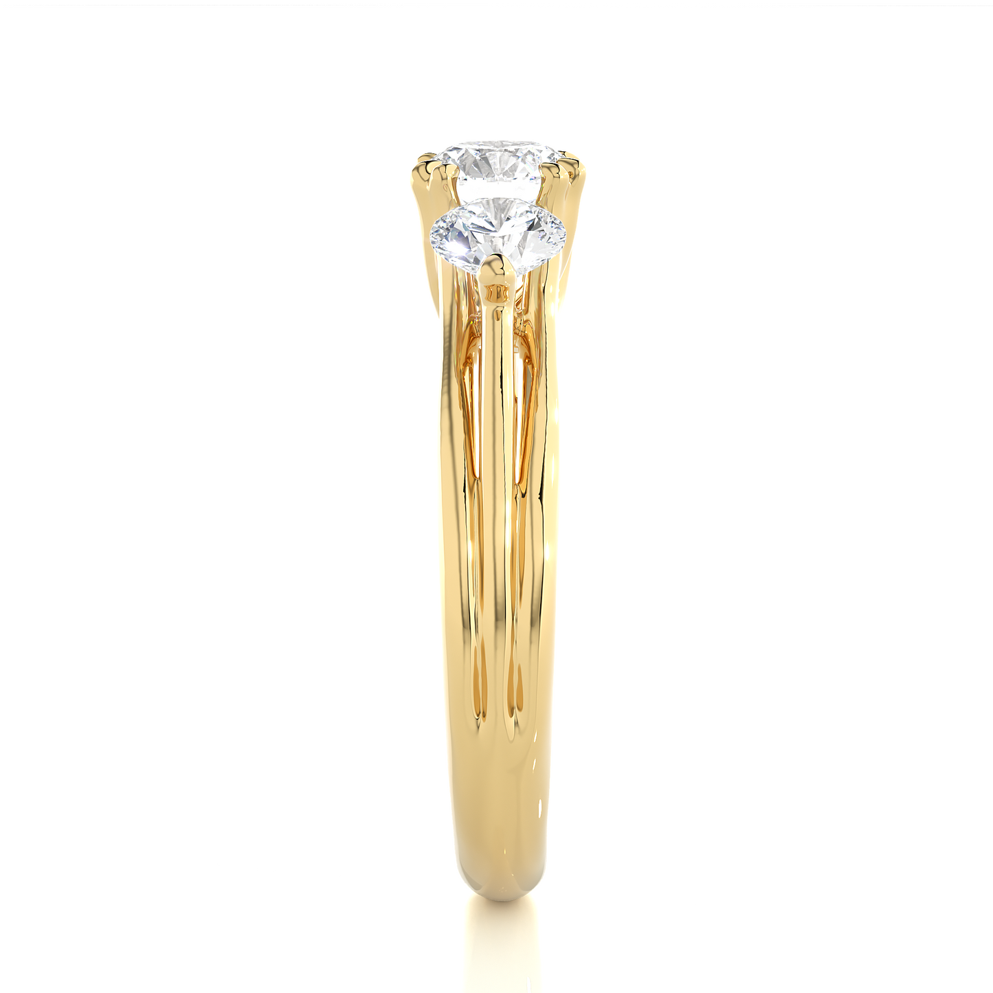 Classic Round Diamond Three Stone Engagement Ring