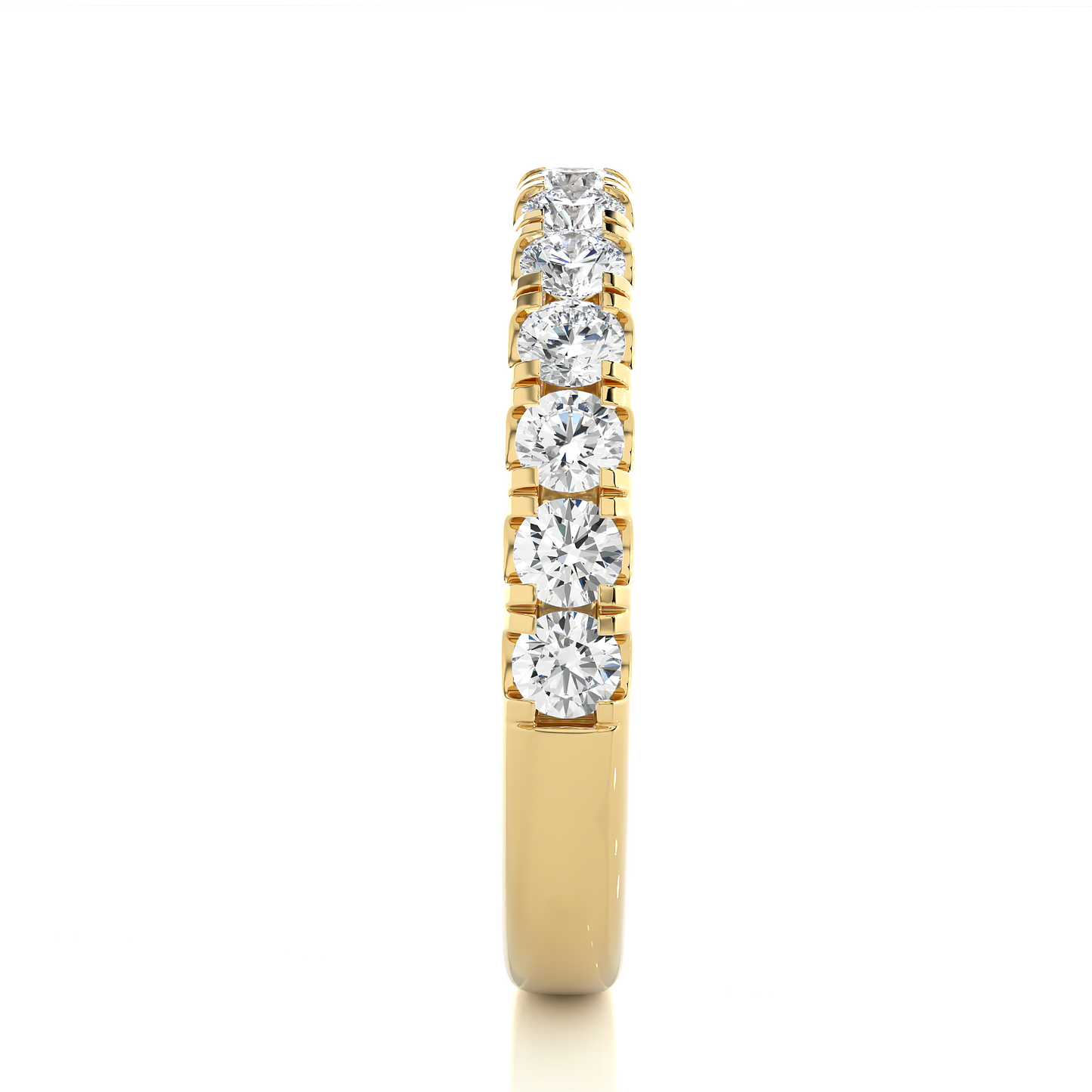 Round Prong Set Eternity Wedding Band Vermeil Ring