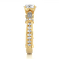 Vintage Round Baguette Moissanite Lab Diamond Vermeil Ring