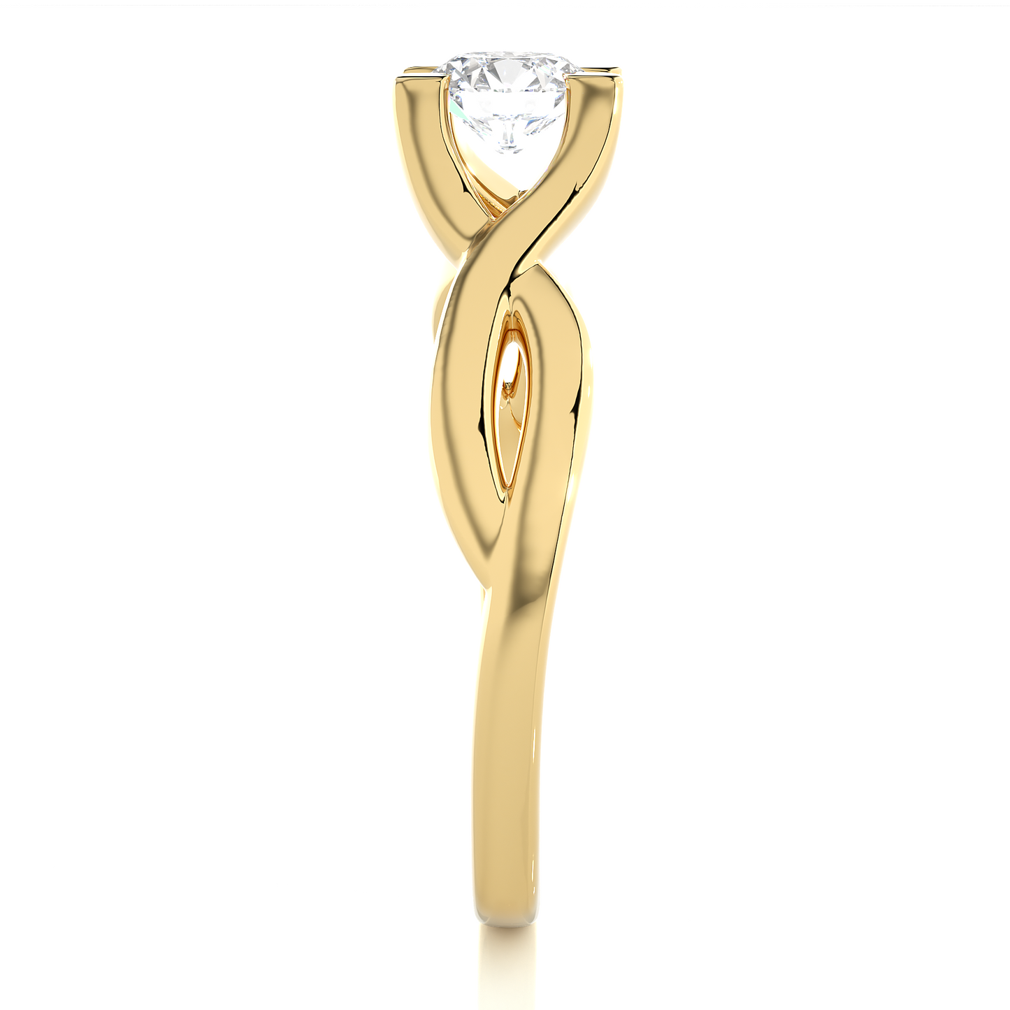 Infinity Twist Vermeil Moissanite Lab Diamond Engagement Ring