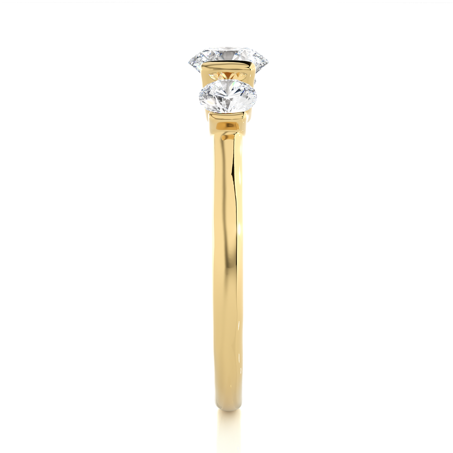 Lab Grown / Moissanite Diamond Three Stone Engagement Ring
