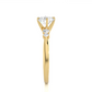 Three Stone Moissanite Lab Diamond Vermeil Ring
