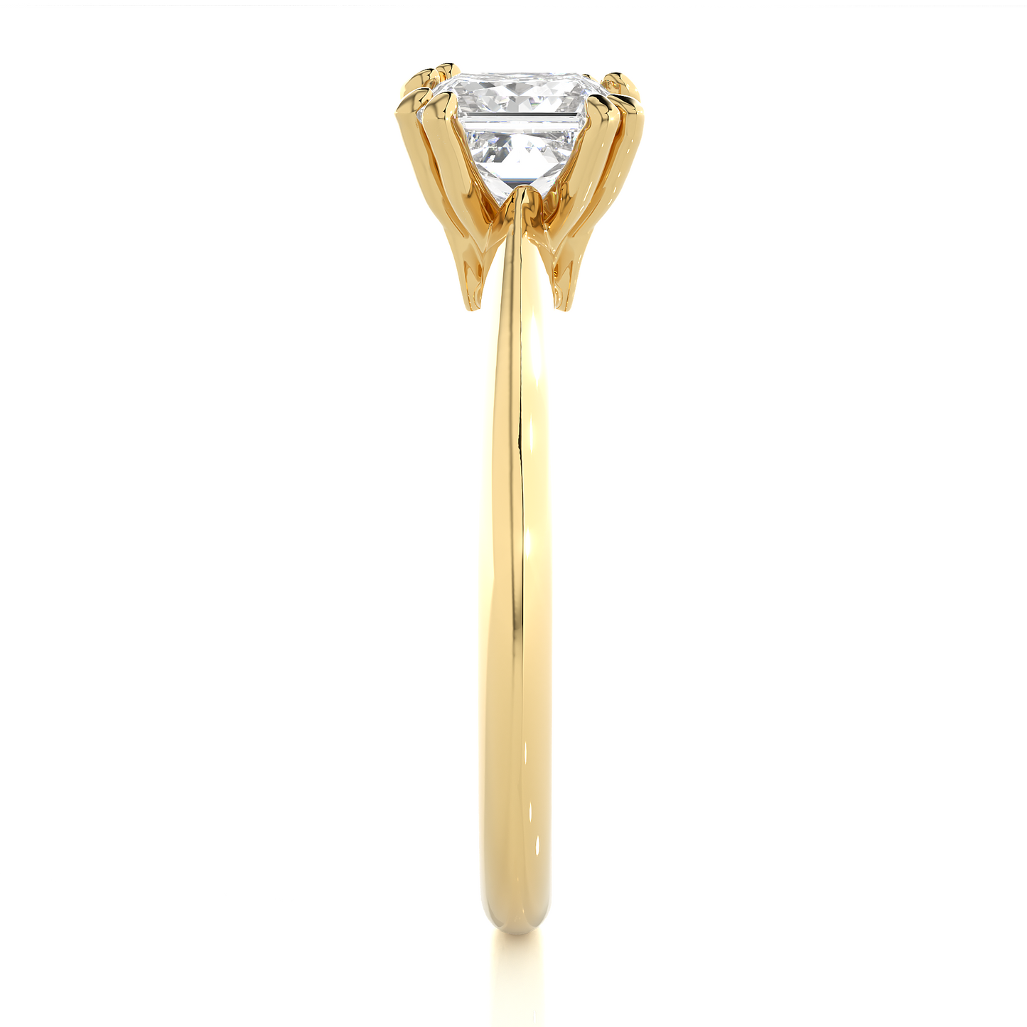 Princess Cut Vermeil Moissanite / Lab Grown Engagement Ring