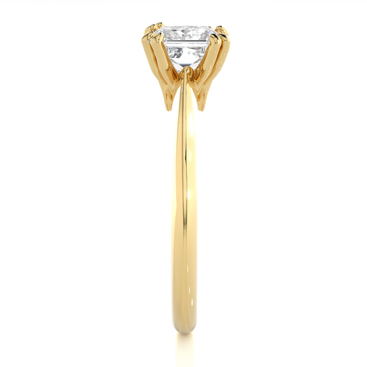 Princess Cut Vermeil Moissanite / Lab Grown Engagement Ring