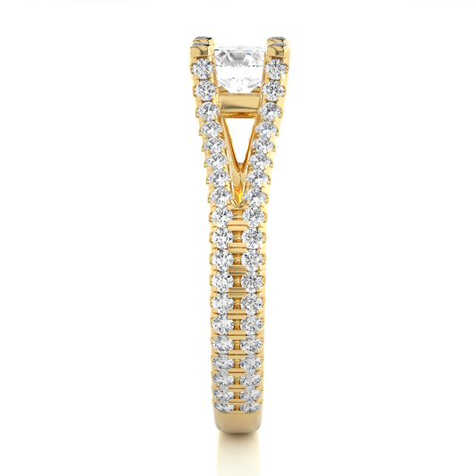 Elegant Split Shank Moissanite Lab Diamond Vermeil Ring