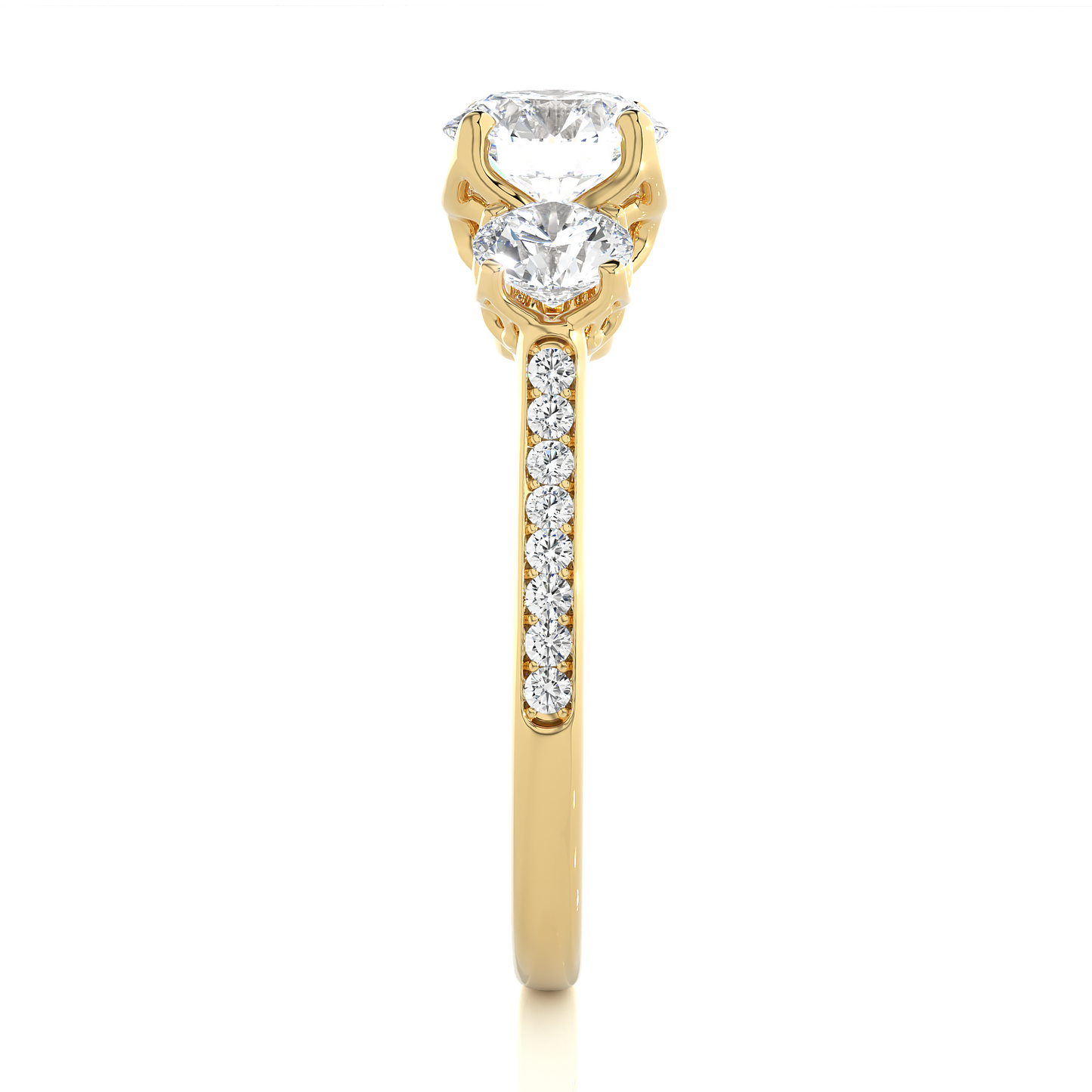 Three Stone Classic Lab Grown Diamond Ring