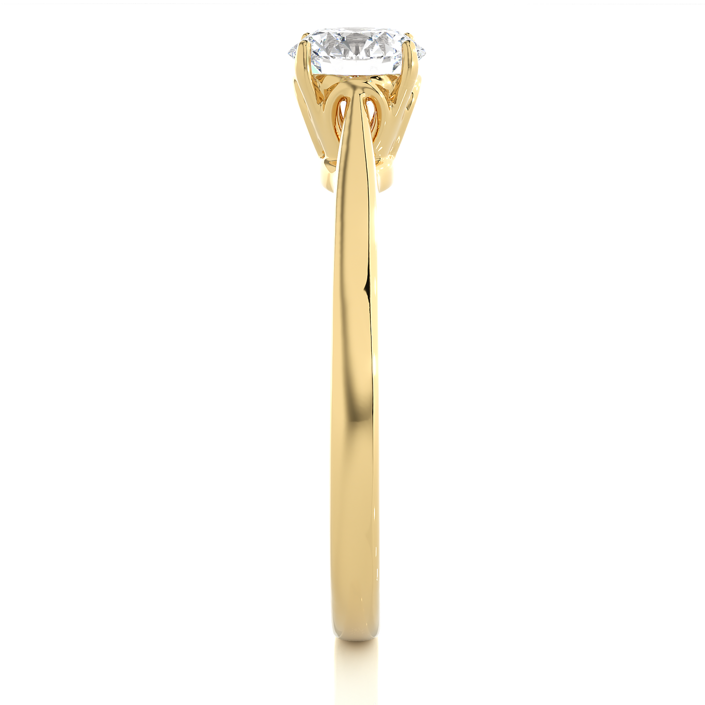 Elegant Vermeil Round Solitaire Moissanite Lab Diamond Ring