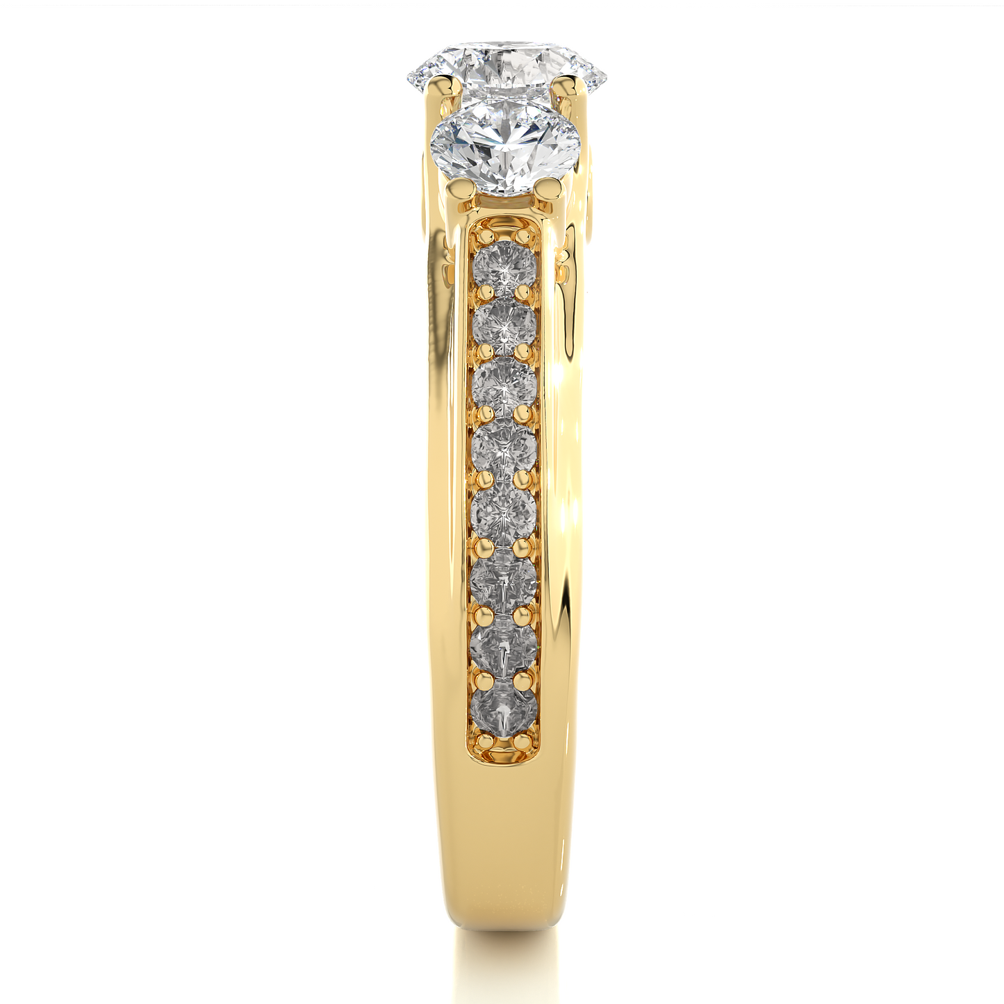 Three Stone Lab Grown Diamond Engagement Ring