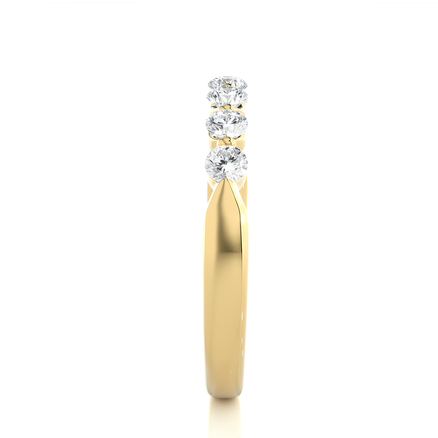 Elegant Round Lab Moissanite Wedding Band Vermeil Ring