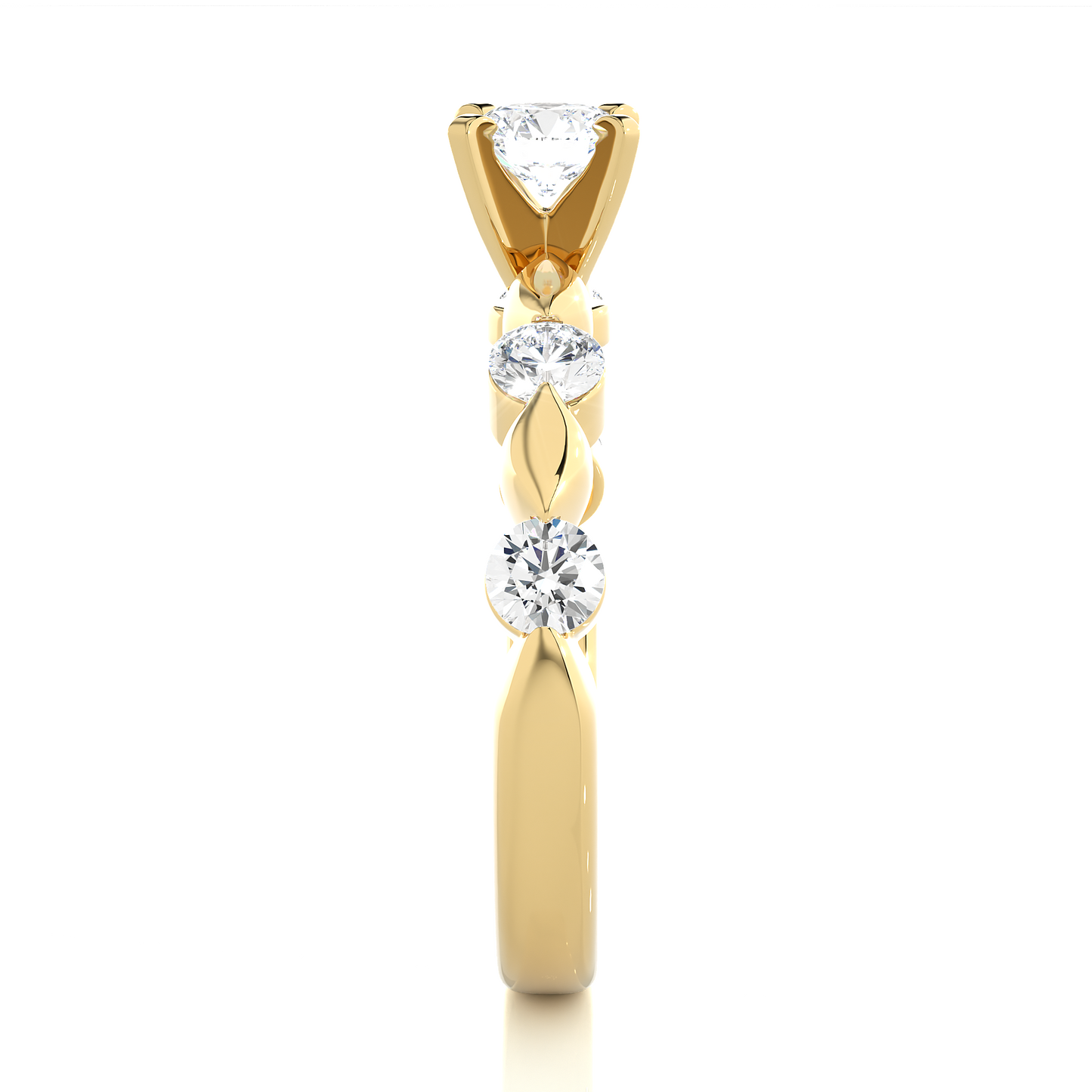 Vermeil Moissanite Lab Diamond Engagement Ring
