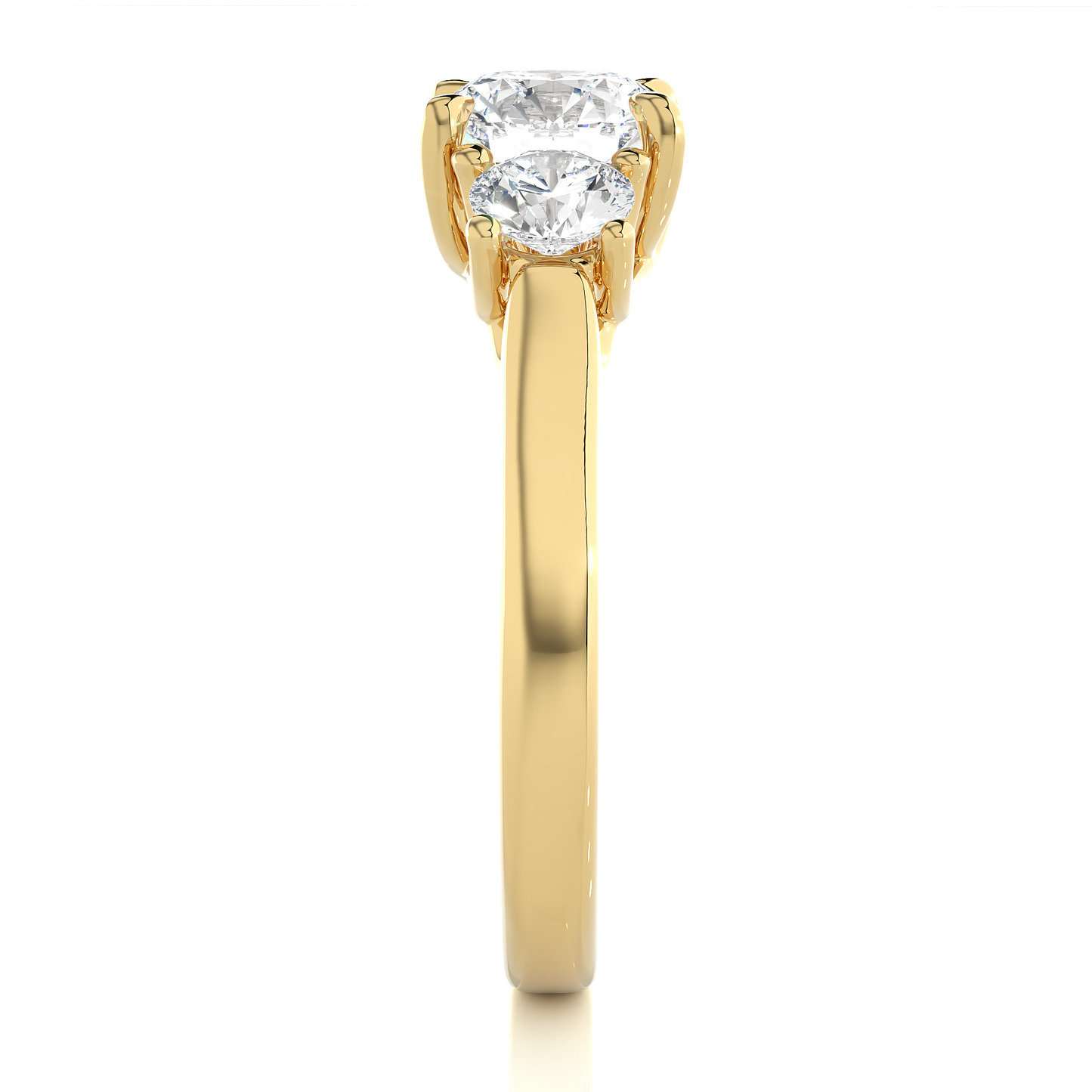 Round Lab Grown Diamond Three Stone Ring