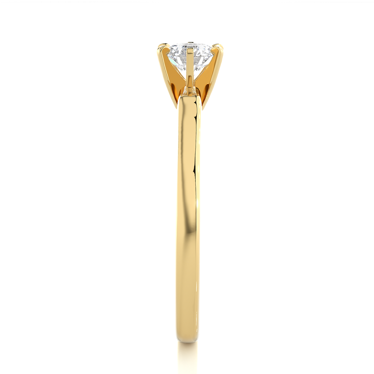 Minimalist Round Vermeil Moissanite Lab Diamond Engagement Ring