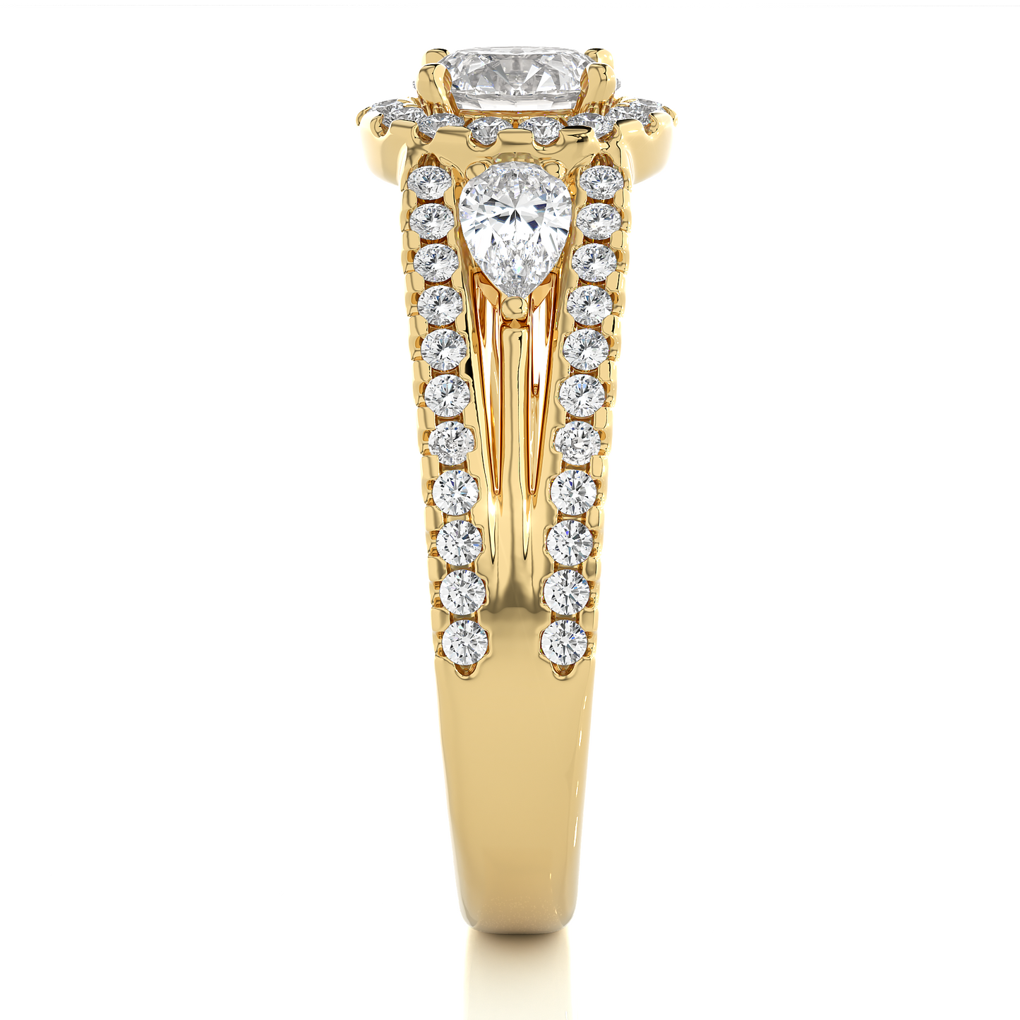 Vintage Halo Lab / Moissanite Diamond Engagement Ring