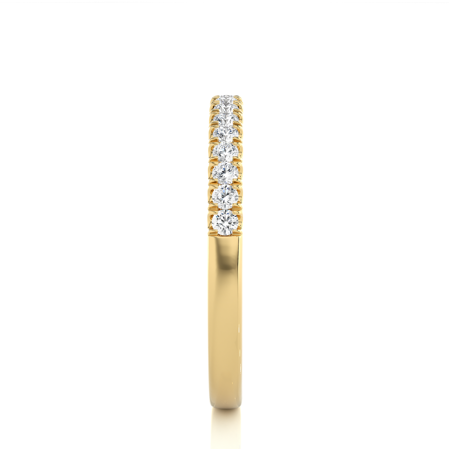 Dainty Half Eternity Moissanite Lab Diamond Vermeil Ring