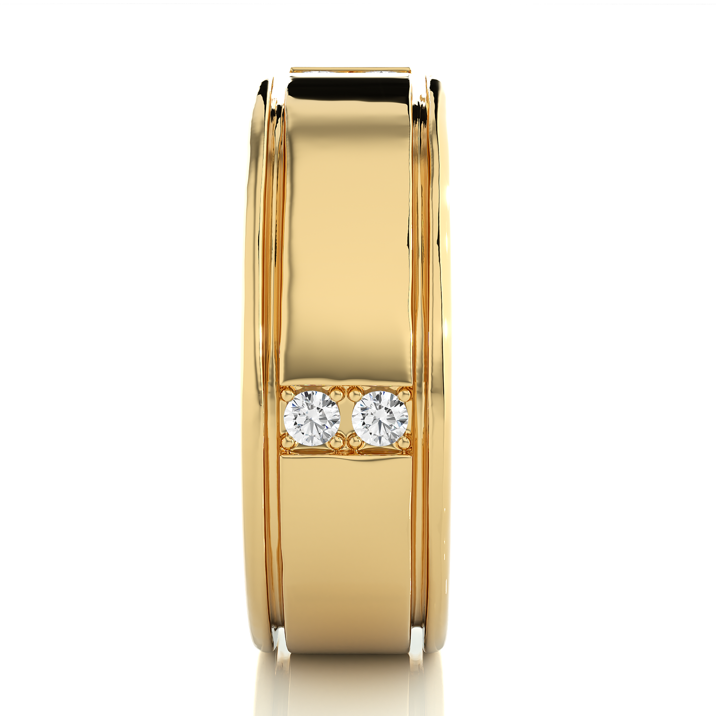 Men’s Gold Lab Diamond Classic Wedding Band