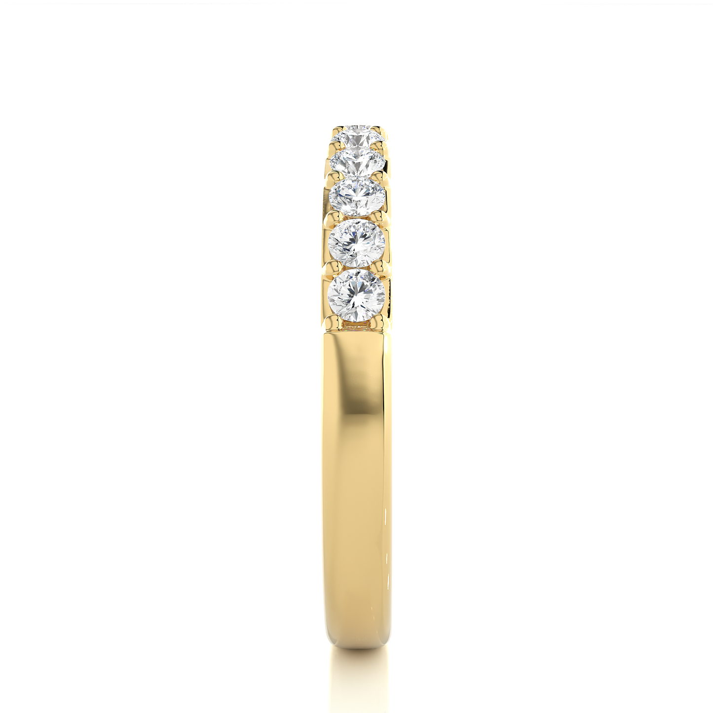 Minimalist Half Eternity Moissanite Lab Diamond Vermeil Ring