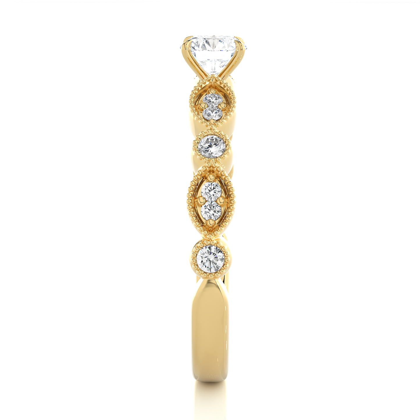 Royal Spark Halo Vermeil Engagement Statement Ring