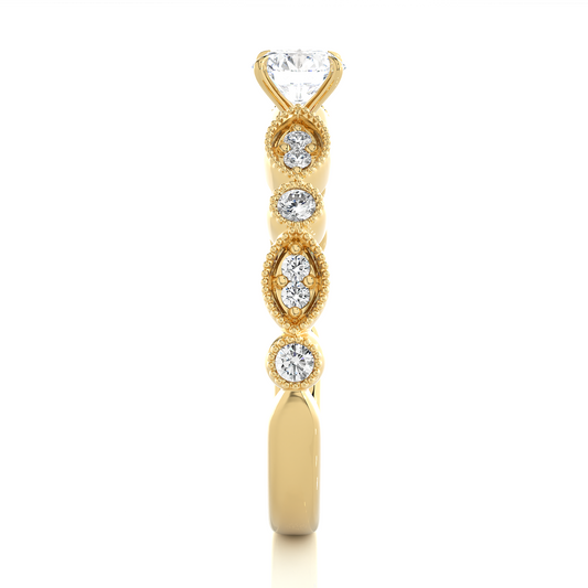 Royal Spark Halo Vermeil Engagement Statement Ring