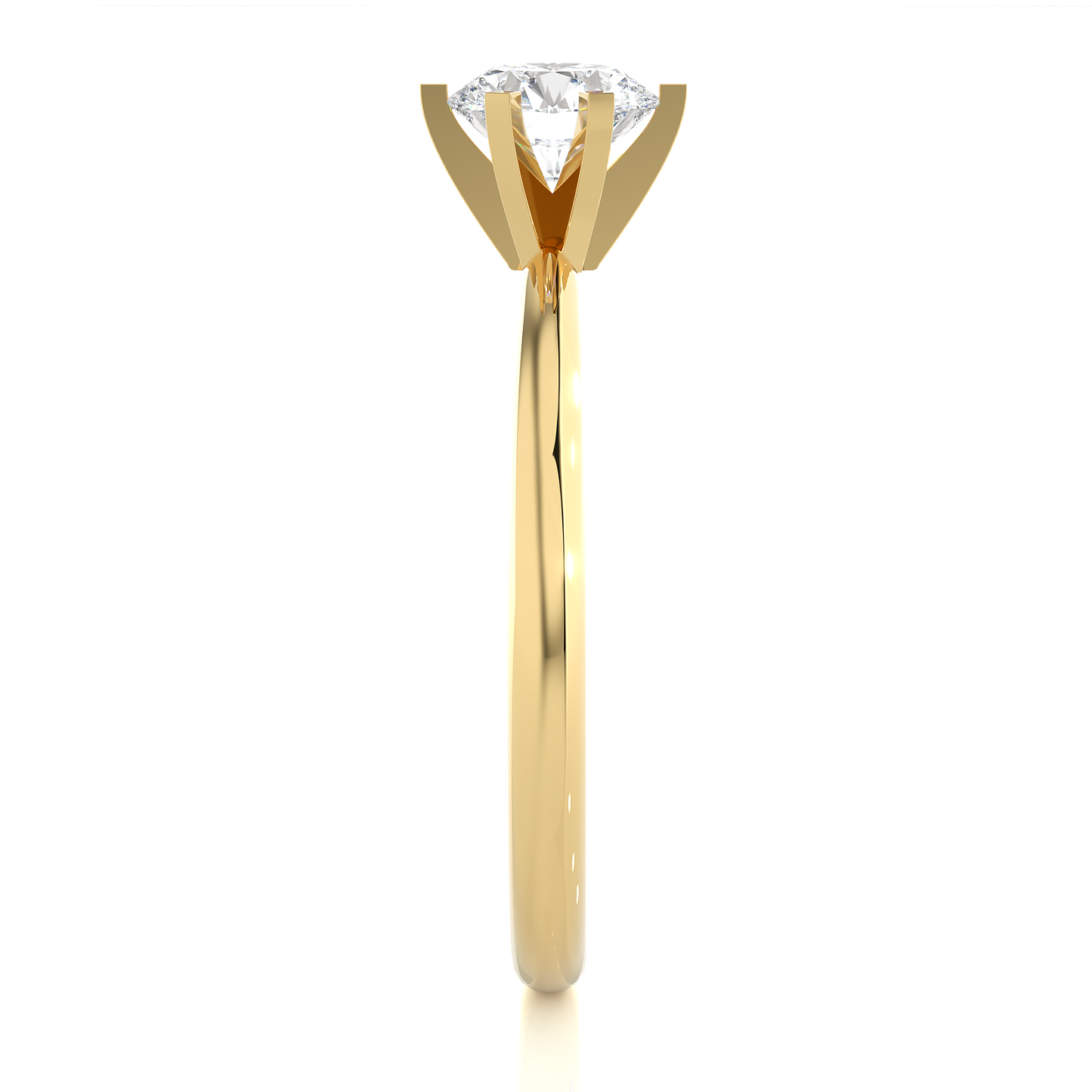 Round Solitaire Vermeil Moissanite Lab Diamond Engagement Ring