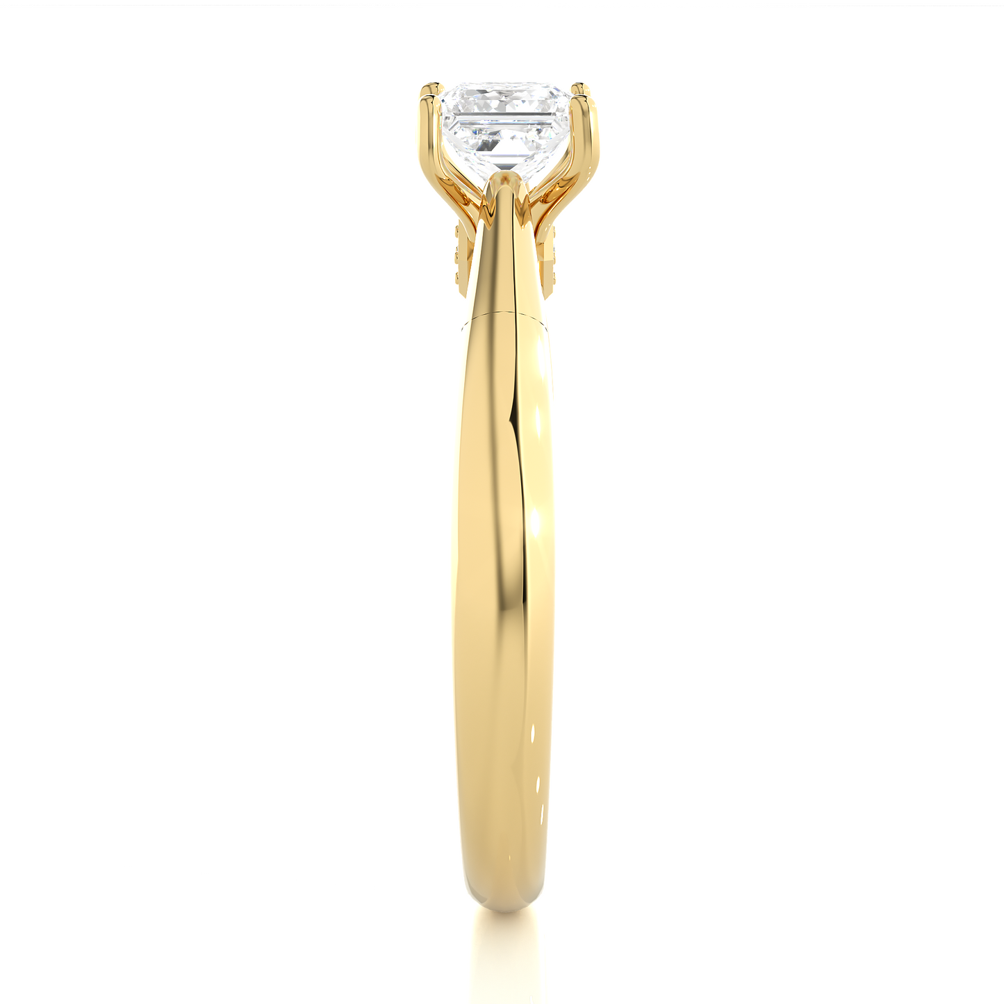 Princess Cut Solitaire Moissanite Lab Diamond Vermeil Ring