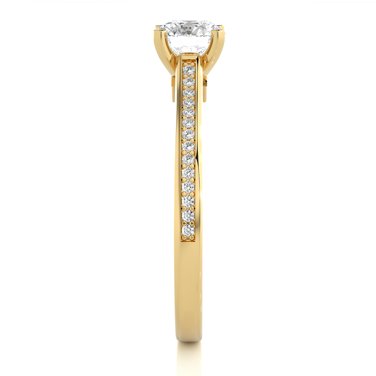 Round Lab Grown & Moissanite Diamond Engagement Ring