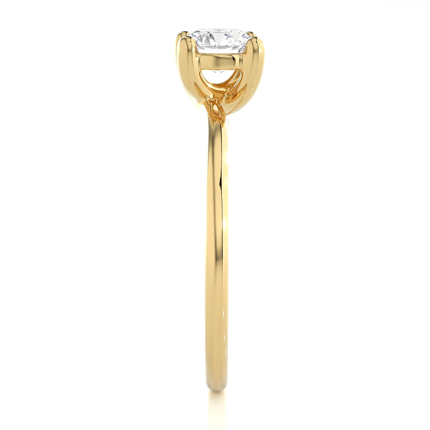 Minimal Vermeil Solitaire Moissanite Lab Diamond Ring