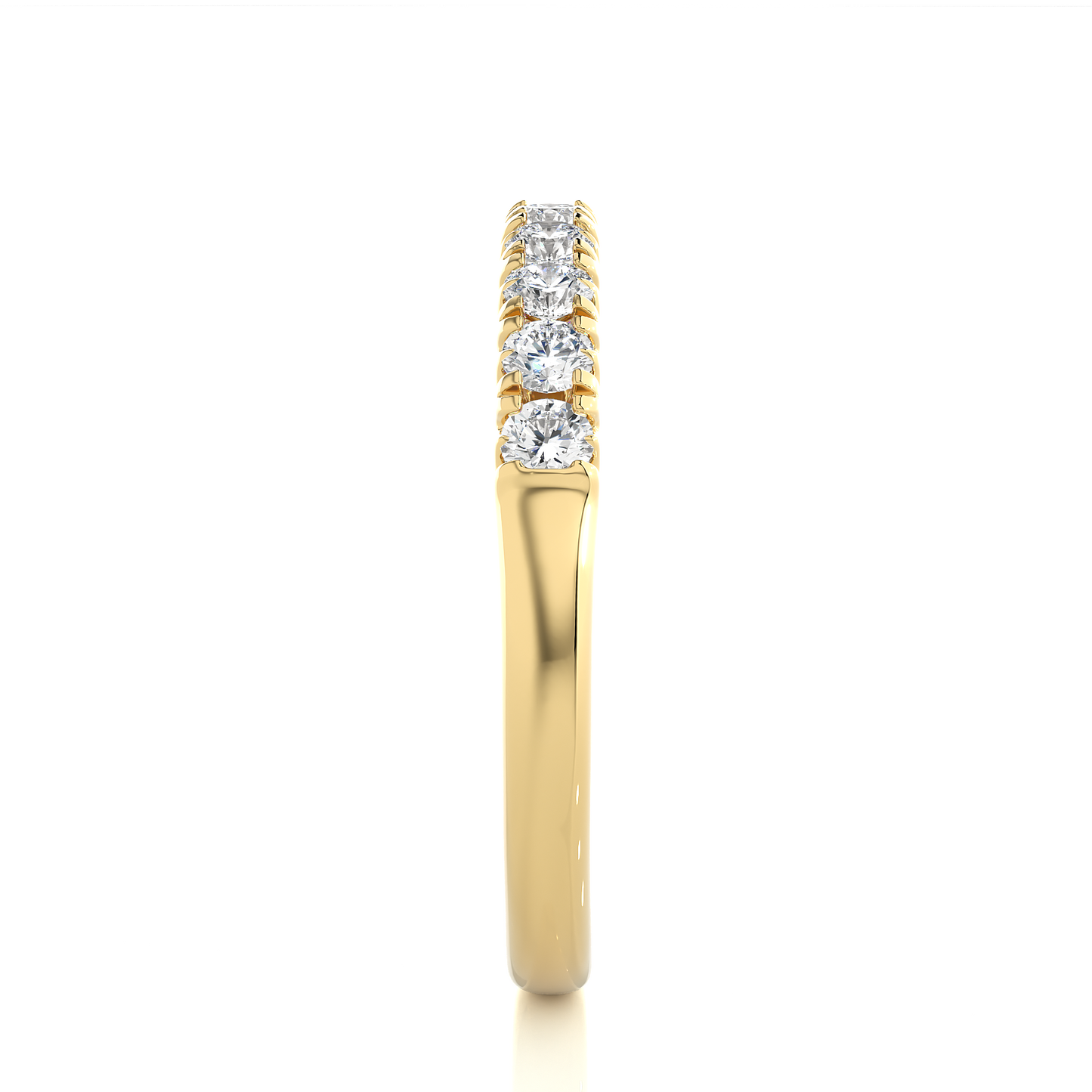 Elegant Half Eternity Moissanite Lab Diamond Vermeil Wedding Ring