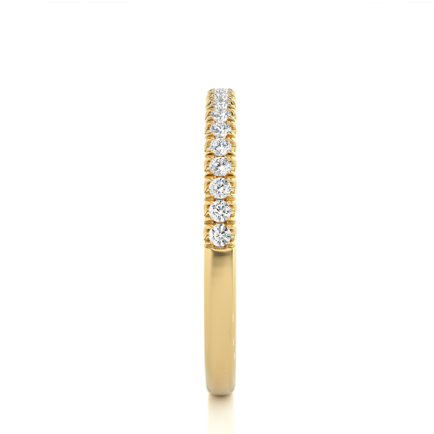 Slim Pavé Moissanite Lab Diamond Vermeil Wedding Ring