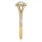Luxury Split Shank Halo Moissanite Lab Diamond Vermeil Ring