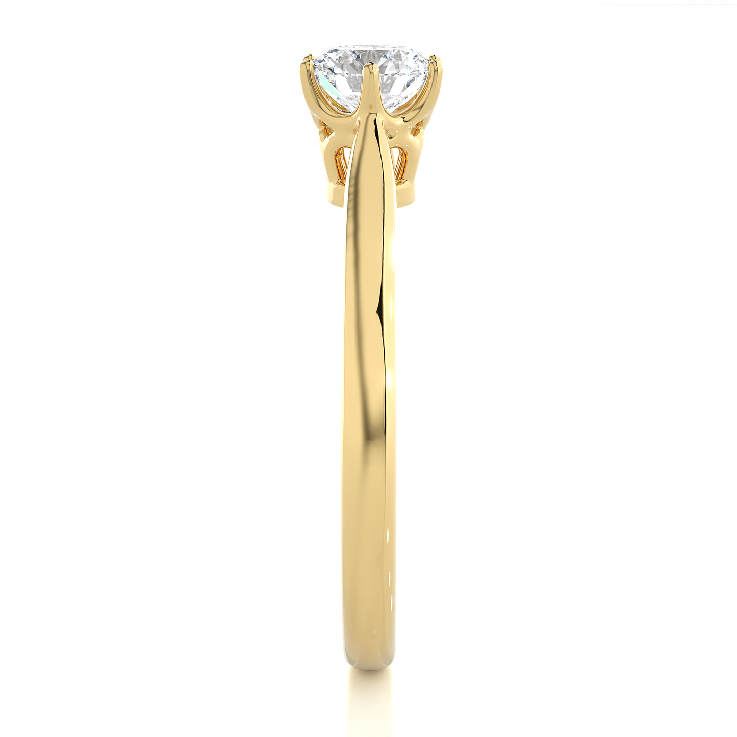 Classic Solitaire Vermeil Moissanite Lab Diamond Ring