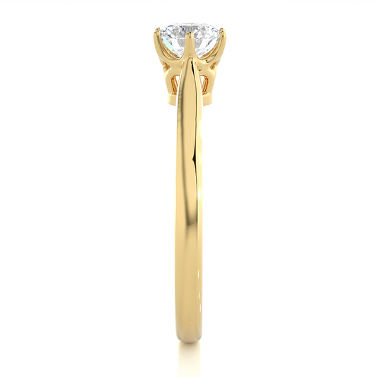 Classic Solitaire Vermeil Moissanite Lab Diamond Ring