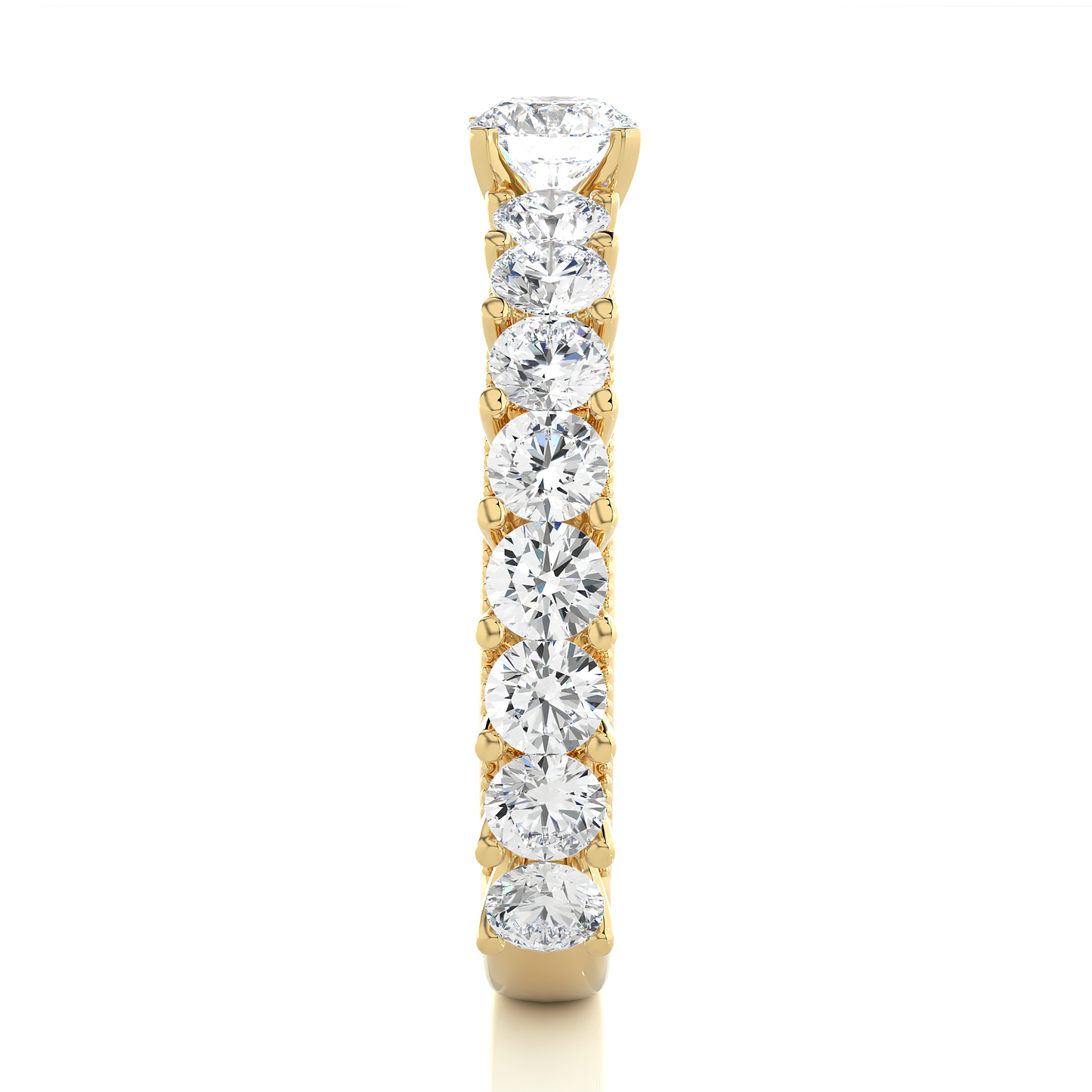 Vermeil Round Moissanite Lab Diamond Eternity Engagement Ring