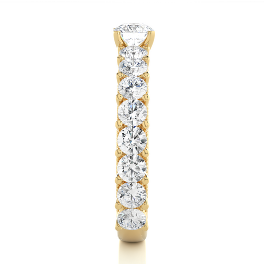 Vermeil Round Moissanite Lab Diamond Eternity Engagement Ring