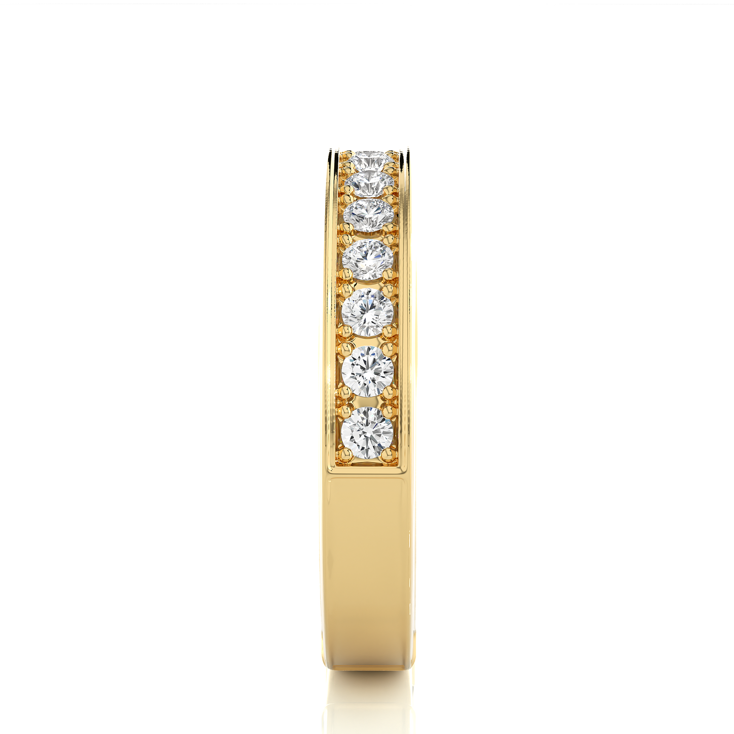 Vintage Style Eternity Moissanite Lab Diamond Vermeil Band