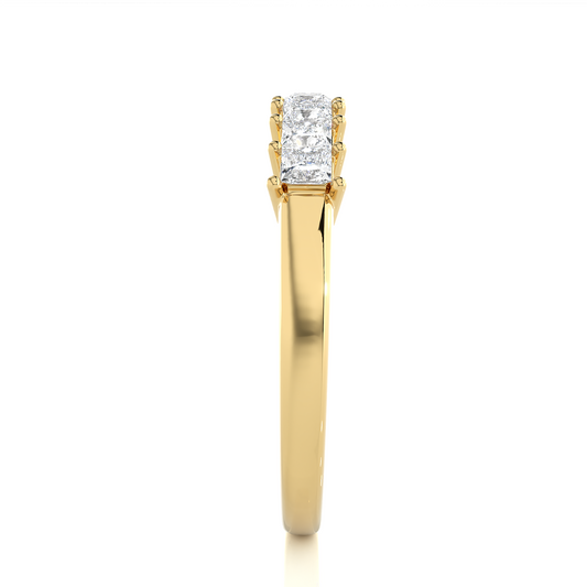 Princess Cut Diamond Vermeil Half Eternity Wedding Band